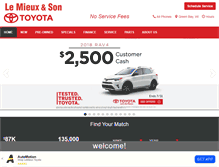 Tablet Screenshot of lemieuxtoyota.calls.net